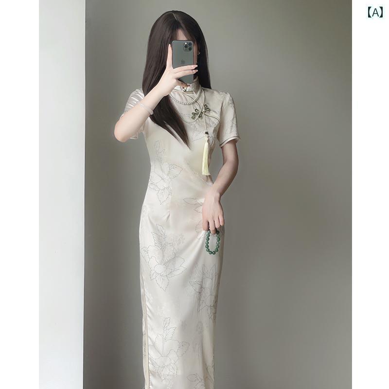 レディース 夏 チャイナ ドレス おしゃれ ワンピース コスプレ 撮影 衣装 上品 洗練 ガールズ 中華風 普段使い 日常着 エレガント 女性