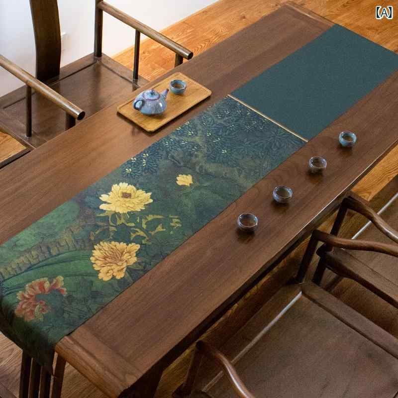 テーブルランナー チャイナ風 レトロ テーブルクロス テーブルカバー テーット ロング 瞑想茶 コーヒーテーブル おしゃれ レトロ インテリア 防水