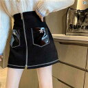 レディース ボトムス スカート 大きいサイズ 黒 ワンピース ショート 秋冬 ハイウエスト スリム ジッパー ワン ステップ ヒップ カバー a ライン