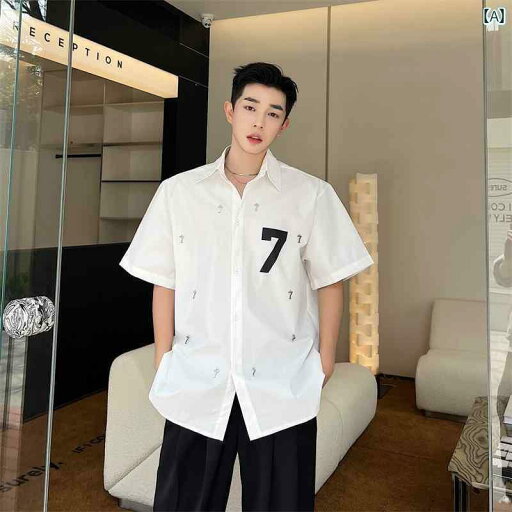 メンズ トップス シャツ おしゃれ 韓国 メタル 装飾 男性用 長袖 デジタル プリント ハイエンド メンズ トップス シャツ おしゃれ 韓国 メタル 装飾 男性用 長袖 デジタル プリント ハイエンド