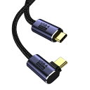 USB4 ケーブル L字 USB Type-C ケーブル Thunderbolt 3対応 20Gbps高速転送 PD対応 100W急速充電 8K / 60Hz映像出力 ナイロン編み タイプc機種対応(2)