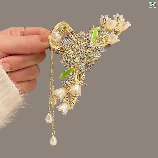 タッセル アクセサリー ヘア かわいい 女性用 精巧 フラワー ヘアピン 高級 スズラン 花 レトロ グラバー ハーフ タイ シャーク クリップ ヘッド ドレス タッセル アクセサリー ヘア かわいい 女性用 精巧 フラワー ヘアピン 高級 スズラン 花 レトロ グラバー ハーフ タイ シャーク クリップ ヘッド ドレス