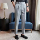 スラックス メンズ ファッション スーツ パンツ ビジネス フォーマル カジュアル スタイリッシュ ズボン ロング ストレート ハイウエスト 秋 メンズ 衣料品 面接 仕事 紳士服