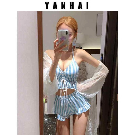 レディース 水着 セパレート ガール スカート ビキニ 3点セット スリム ウエストカバー 温泉 リゾート 水着 水ストライプ かわいい レディース 水着 セパレート ガール スカート ビキニ 3点セット スリム ウエストカバー 温泉 リゾート 水着 水ストライプ かわいい