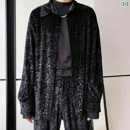メンズ シャツ トップス アメリカ ショー 服 春秋 多彩 明るい 色 高級感 ゴールド ベルベット ナイトクラブ 紳士服 メンズ シャツ トップス アメリカ ショー 服 春秋 多彩 明るい 色 高級感 ゴールド ベルベット ナイトクラブ 紳士服