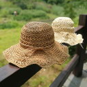 麦わら帽子 ストローハット 帽子 ハット 日焼け防止 ワイド レジャー トラベル 旅行 ビーチ サンシェード 通気性 メッシュ 日よけ アウトドア レディース ...