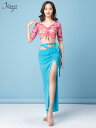 ベリーダンス シフォンハーフスカートセット 服 セクシー スカート スーツ レディース カバー 薄手 オリエンタル ダンス 服 フェアリー