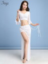 ベリーダンス 練習服 フェミニン シルバー メッシュ オリエンタル ダンス 服 フェアリー ロングスカート スーツ パフォーマンス 服