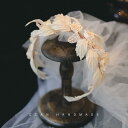 ヘア アクセサリー 花びら 二重層 ベール 花嫁 ウェディングドレス アクセサリー 花輪 髪飾り ヘッドドレス カチューシャ 韓国 ティアラ