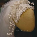 ヘアアクセサリー 花びら ビーズ ベール 花嫁 結婚 レトロ 写真 ウェディングアクセサリー ティアラ ヘッドドレス 韓国 ブライダル