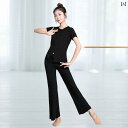 レディース 夏 モダン ダンス 練習服 トップス 先生 専用 ボディ トレーニング 服 用 クラシック 衣装 セット