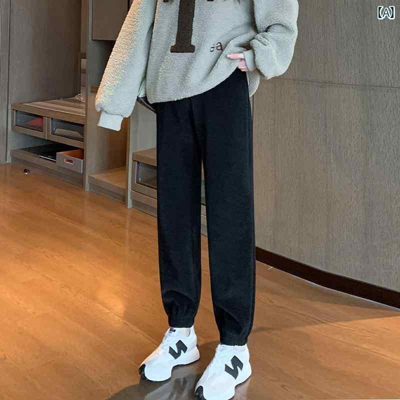 カジュアル パンツ アウター マタニティ 春秋 スポーツ 秋冬用 ベルベット 暖かい スウェット 秋 ウェア