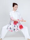 カンフー服 太極拳ウェア 武術着 体操 スポーツ トレーニングウェア 綿麻 中国 太極拳 練習 競技 パフォーマンス エレガント レディース