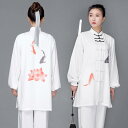 カンフー服 太極拳ウェア 武術着 体操 スポーツ トレーニングウェア 中国 太極拳 練習 競技 パフォーマンス エレガント レディース