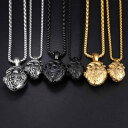 アクセサリー オールシーズン メンズ ラブ ネックレス レディース チタン鋼 ハート ペンダント ヒップ ホップ アメリカ ストリート シンプル 心臓