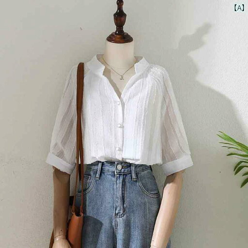 レディース 夏 シャツ ブラウス 女性 シフォン V ネック 半袖 ホワイト ライト 成熟 トップス レディース 夏 シャツ ブラウス 女性 シフォン V ネック 半袖 ホワイト ライト 成熟 トップス