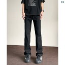 レディース メンズ パンツ デニム おしゃれ アメリカ ストリート クリーン フィット ブラック ジーンズ 春 ファッション スリミング ストレート レッグ ブーツ カット