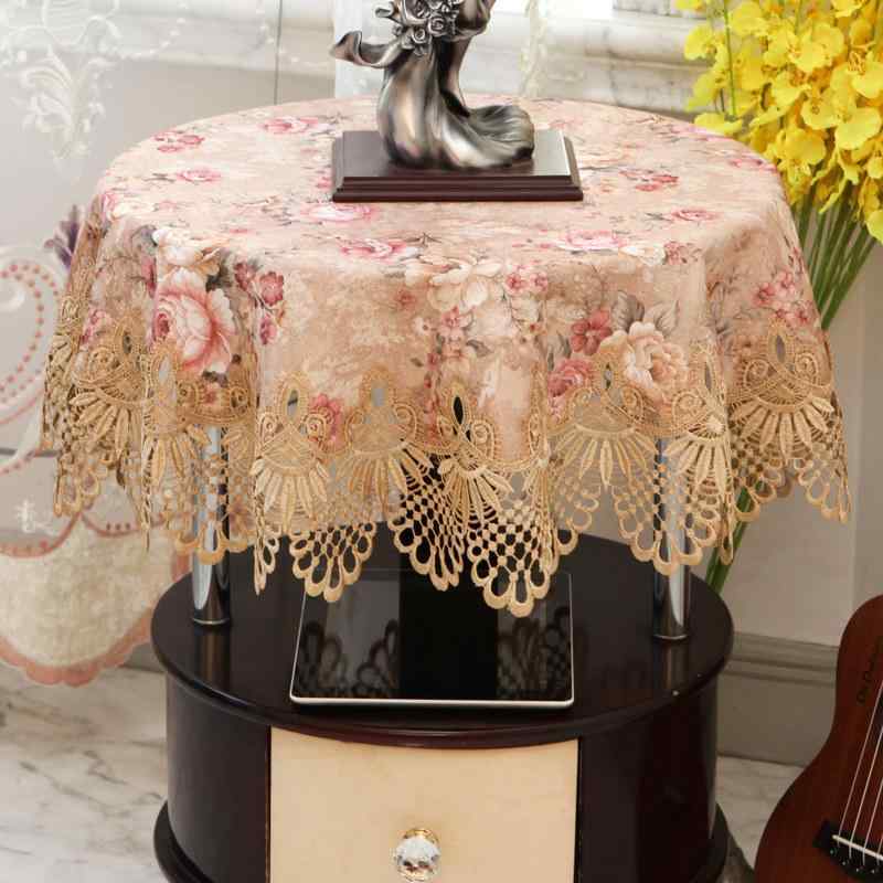 ラウンド テーブルクロス カバー インテリア おしゃれ かわいい レース シンプル モダン 花 リビング レトロ クラシック