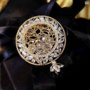 アクセサリー ブローチ おしゃれ 入学式 スーツ 装飾 ピン レトロ フランス 宮殿 刺繍 ラウンド 女性 ハイエンド 精巧 ジルコン バックル コート コサー...