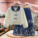 キッズ セットアップ 子供服 ガールズ 韓服 スーツ 春秋新 子供 中国 馬顔 スカート ツーピース