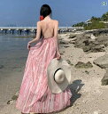 リゾートドレス 夏ドレス ディナードレス ホリデードレス 夏 ロングドレス 旅行 休日 ヴァカンス 写真撮影 エキゾチック エレガント フェミニン レディース(4)
