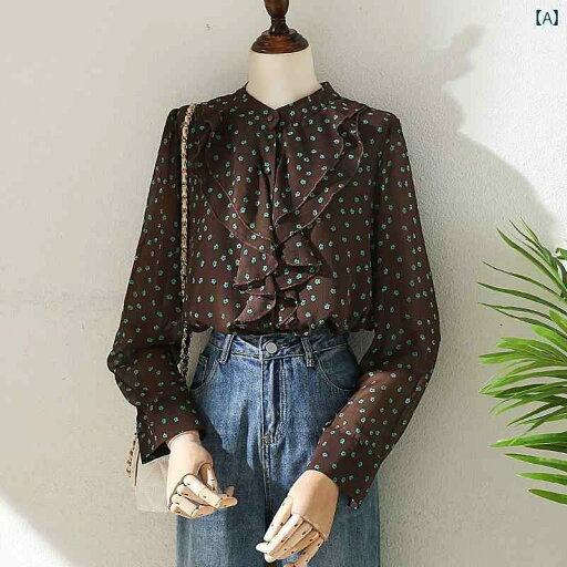 レディース ブラウス フレンチ ライト 大人 かわいい シフォンシャツ 秋 ドット プロ 通勤 トップス レディース ブラウス フレンチ ライト 大人 かわいい シフォンシャツ 秋 ドット プロ 通勤 トップス
