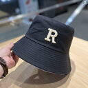 レディース メンズ カジュアル 夏 帽子 韓国 R 文字 刺繍 フィッシャーマン ハット 春 日よけ ファッション 大きい 頭囲 in バケット