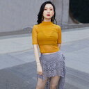 ゴージャス ベリーダンス ガーゼ トップス マルチ カラー 春夏 ダンス服 練習服 オリエンタル ダンス ミドルスリーブ ダンス 服