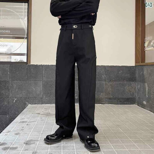 メンズ パンツ ファッション おしゃれ 韓国 秋冬 ダークメタル バックル スタッズ 分解 ストレート ワイド レッグ 厚手 メンズ パンツ ファッション おしゃれ 韓国 秋冬 ダークメタル バックル スタッズ 分解 ストレート ワイド レッグ 厚手