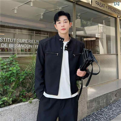 メンズ カジュアル ジャケット かっこいい 秋 スタンドカラー 春秋 ハイエンド 韓国 ショート トップス メンズ カジュアル ジャケット かっこいい 秋 スタンドカラー 春秋 ハイエンド 韓国 ショート トップス