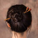 ヘアアクセサリー かんざし ヘアピン 木 白檀 手工 チャイナ風 頭 髪飾り 髪留め 魅惑 ギフト レトロ おしゃれ レトロ レディース シンプル 大人式 母の...