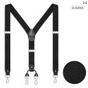 メンズ サスペンダー ベルト ズボン 吊りバンド クリップ フック バックル 大人 弾性 ショルダーストラップ