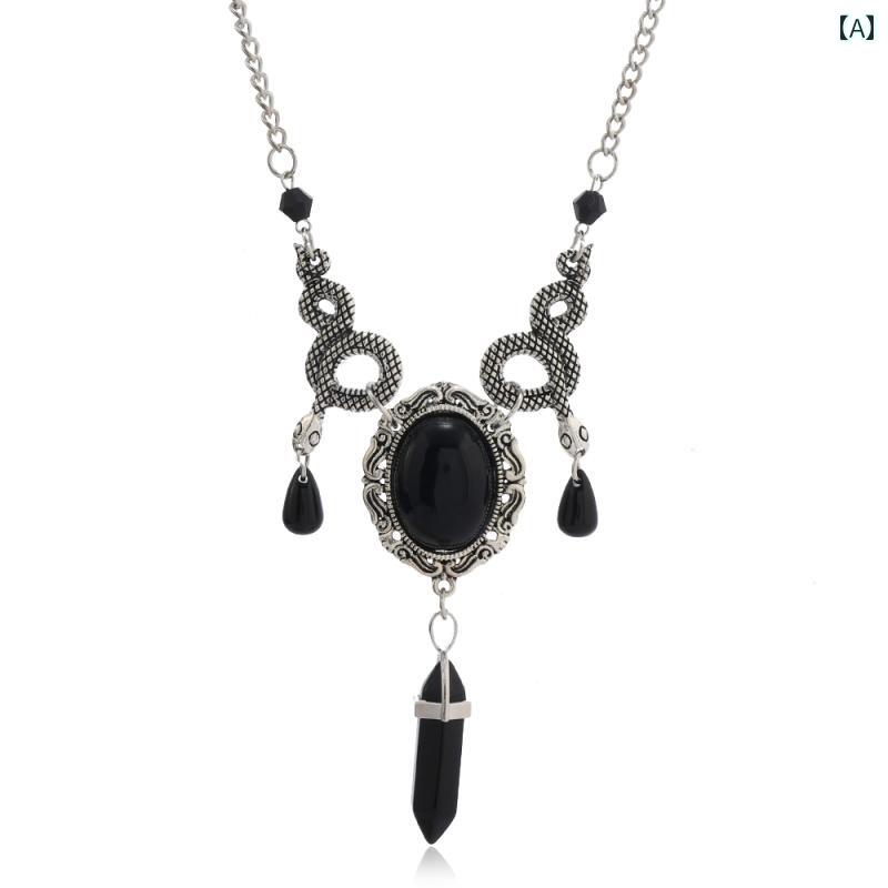 ネックレス レディース エスニック レトロ ターコイズ タッセル アメリカ 個性 ペンダント エキゾチック アクセサリー 合金 シルバー 金メッキ 人口宝石 ジュエリー ユニセックス