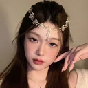 ヘッドドレス レディース アクセサリー 雑貨 ボヘミアン エキゾチック ヘアアクセサリー 額チェーン 眉 ペンダント パール 二重層 花嫁 美しい 頭飾り