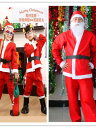 メンズ レディース クリスマス サンタクロース 帽子 トップス パンツ スーツ パフォーマンス 衣装 五分丈セット 子供 コスプレ ひげ 赤