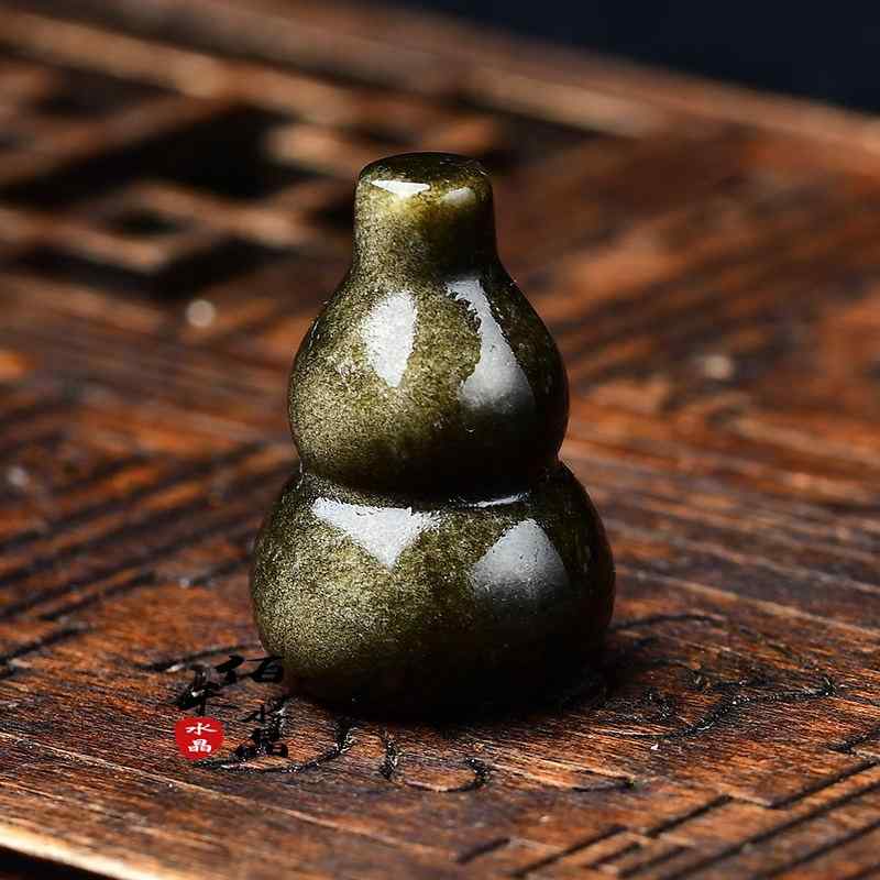 ナチュラルゴールド 黒曜石 ひうたん 装飾品 黒曜石 バッグ トレーラー ハ...