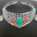 モンゴル 頭飾り レディース ロング タッセル エスニック パフォーマンス ヘア アクセサリー 合金 フェイク シルバー 結婚式 花嫁 ヘッド クラウン