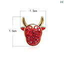 ブローチ おしゃれ レディース アクセサリー 赤い 干支 牛 小さい ブローチ ハイエンド ピン かわいい 固定 ピン コサージュ アクセサリー