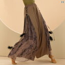 レディース 婦人服 パンツ ズボン ボトムス ダンス 普段使い生活 シンプル おしゃれ レトロ エレガント チャイナ風 ハイウエスト ワイド