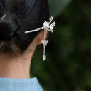レトロ お姫様 かんざし レディース レトロ タッセル ウォーキング 韓服 アクセサリー チャイナ風 頭飾り かんざし 銀メッキ 簪