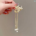 レディース ヘアアクセサリー オールシーズン フェイク パール 蝶 クリップ チェーン タッセル ヘアピン ガーリー ファッション