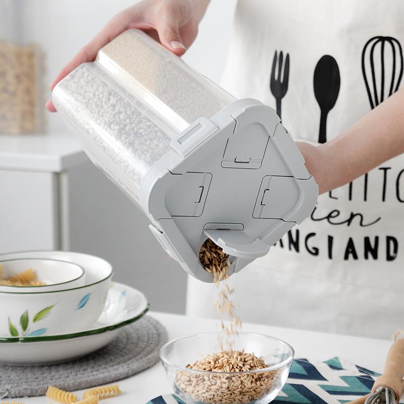 キッチン品 調理器具 食器 穀物 貯蔵 ボックス 4グリッド 貯蔵タンク 家庭 コンパートメント キッチン 穀物 密封 タンク 防カビ