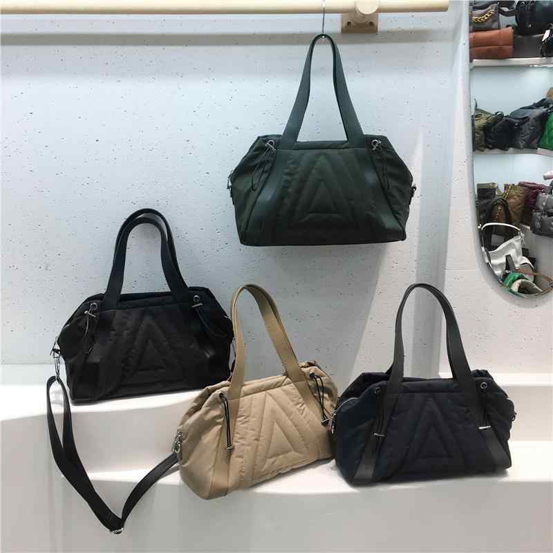 レディース バッグ ダーティ アメリカ ファッション 大容量 テクスチャー ド ナイロン 布 ワンショルダーバッグ クロス ボディ バッグ トートバッグ(4)