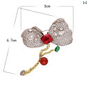 コート ブローチ 上品 セレモニー 赤い コサージュ ブローチ ハイエンド 女性 中華風 アクセサリー スーツ セーター ピン