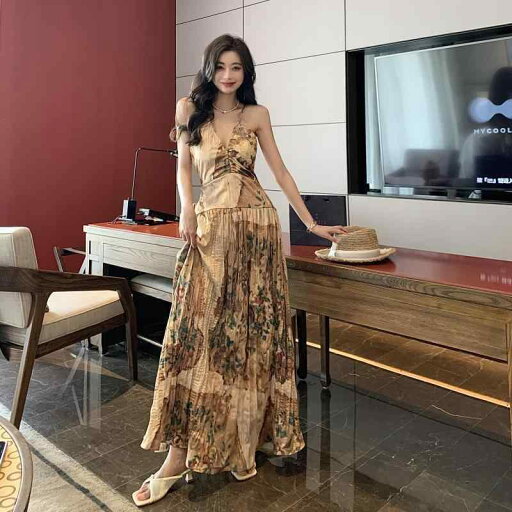 スカート レディース ファッション レトロ エスニック Vネック ホルターネック スリム ホリデー フェアリー タイ 旅行 写真 服 スカート レディース ファッション レトロ エスニック Vネック ホルターネック スリム ホリデー フェアリー タイ 旅行 写真 服