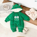 ロンパース かわいい ベビー ジャンプ スーツ 秋冬 ベルベット 厚手 フード付き コットンコート 生後 半年 ベビー キルティング 暖かい ロンパース