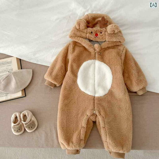 ロンパース かわいい 0 ~ 1歳 ベビー 服 男性 女性 赤ちゃん ベルベット 肥厚 フード付き ロンパースや 抱きしめに 最適 ワンジー ロンパース かわいい 0 ~ 1歳 ベビー 服 男性 女性 赤ちゃん ベルベット 肥厚 フード付き ロンパースや 抱きしめに 最適 ワンジー