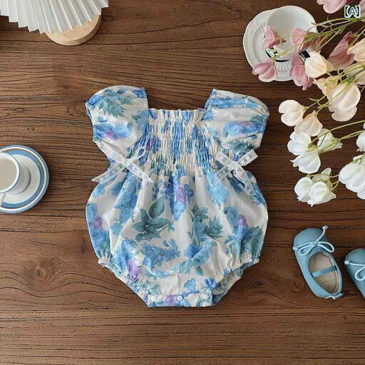 ロンパース かわいい ベビー ジャンプ スーツ 夏 韓国 幼児 花柄 パフスリーブ ジャンパー ベビー 夏 薄い 三角 クローラー ロンパース かわいい ベビー ジャンプ スーツ 夏 韓国 幼児 花柄 パフスリーブ ジャンパー ベビー 夏 薄い 三角 クローラー