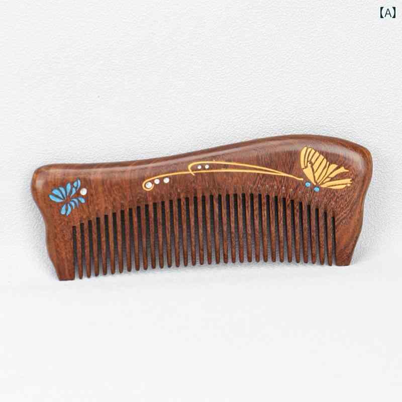 櫛 粗目 広目 家庭 マッサージ ヘアケアコーム ヘッド コンパクト タイプ別 ハンドルレス ナチュラル 木櫛 婦人 ヘアケア