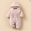 コート ロンパース かわいい 新生児 女の子 冬 綿 厚手 ベビー 服 3ヶ月 リトル プリンセス 冬 フード付き ジャンプ スーツ
